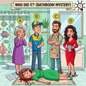 Bathroom Mystery: Who did it? - Puzz663 Bathroom Mystery: Who did it?