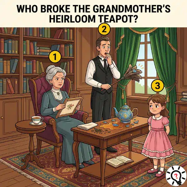 Brain Teaser: Who Broke The Grandmother's Heirloom Teapot? Brain Teaser: Who Broke The Grandmother's Heirloom Teapot?