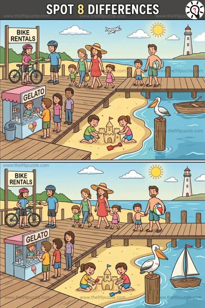 Spot the Difference: Find All 8 Mistakes in the Beach Image Spot the Difference: Find All 8 Mistakes in the Beach Image – Puzz703