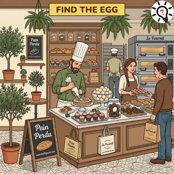 Fun Picture Puzzle: Find the Hidden Egg in the Bakery! Fun Picture Puzzle: Find the Hidden Egg in the Bakery!