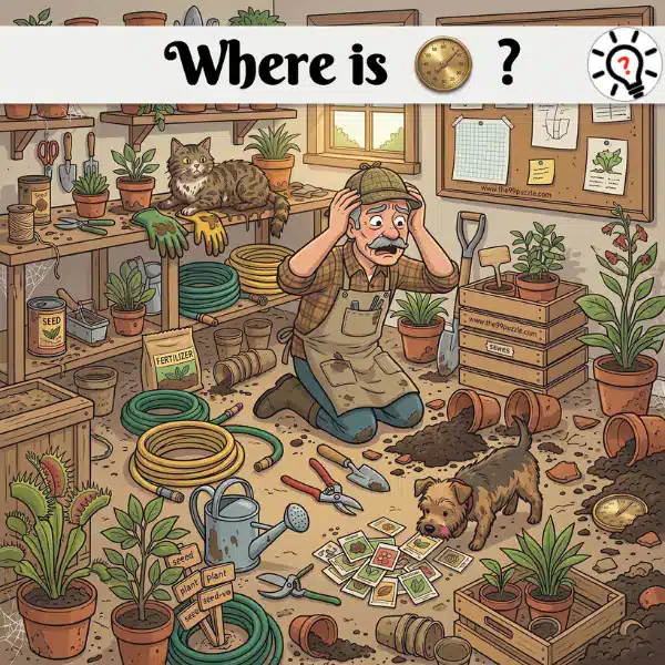 Hidden Object Brain Teaser: Find the Missing Dial in the Greenhouse Hidden Object Brain Teaser: Find the Missing Dial in the Greenhouse- Puzz704