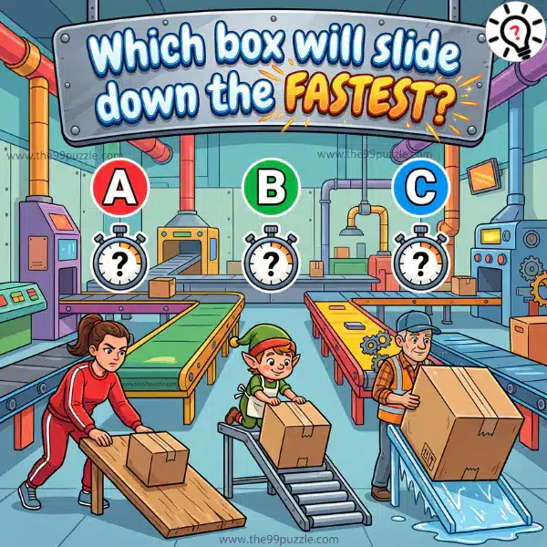 Tricky Logic Game: Which Box Will Slide Down the Fastest? Tricky Logic Game: Which Box Will Slide Down the Fastest? – Puzz749