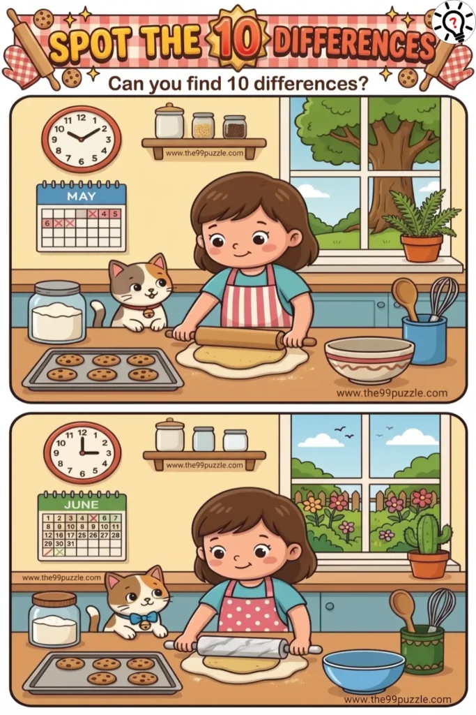 Spot the 10 Differences: Fun Kitchen Baking Puzzle Spot the 10 Differences: Fun Kitchen Baking Puzzle – Puzz750