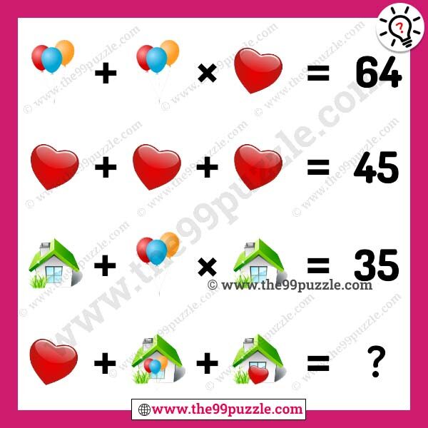 Balloon Love Home Picture Math Equation The 99 Puzzle