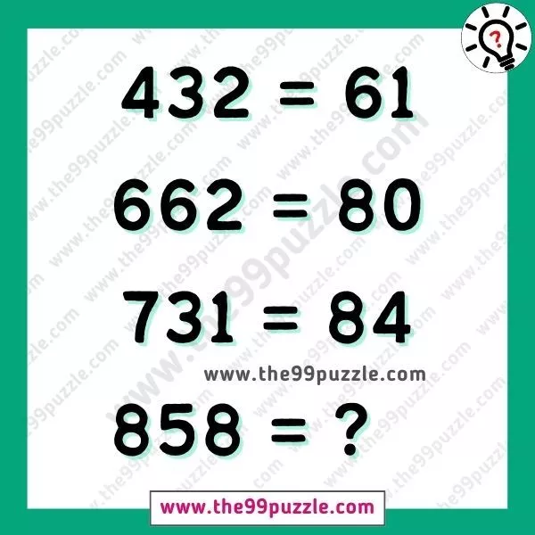 Math IQ test brain teaser for teens with answer - The 99 Puzzle