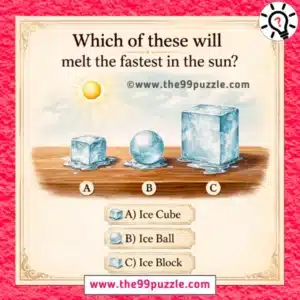 Which of these will melt faster in the sun?