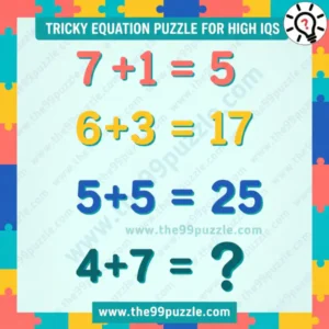 Tricky equation puzzle for high IQ