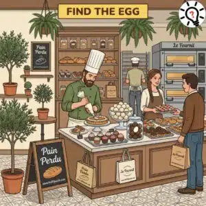 Fun Picture Puzzle: Find the Hidden Egg in the Bakery!
