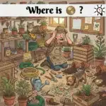 Hidden Object Brain Teaser: Find the Missing Dial in the Greenhouse- Puzz704