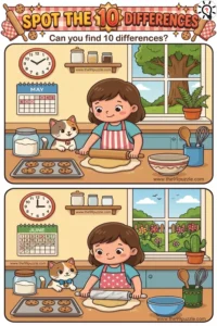 Spot the 10 Differences: Fun Kitchen Baking Puzzle – Puzz750